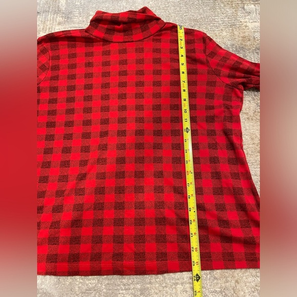 CG.L.CG Red Plaid Soft Turtleneck Long Sleeve Shirt Size Large Christmas in July - Picture 7 of 8